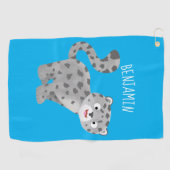 Serviette De Golf Illustration de mignon léopard des neiges (Horizontal)