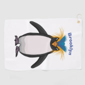 Serviette De Golf Illustration de mignon macaroni pingouin (Horizontal)