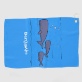 Serviette De Golf Illustration de mignonne migratrice de baleines à (Horizontal)