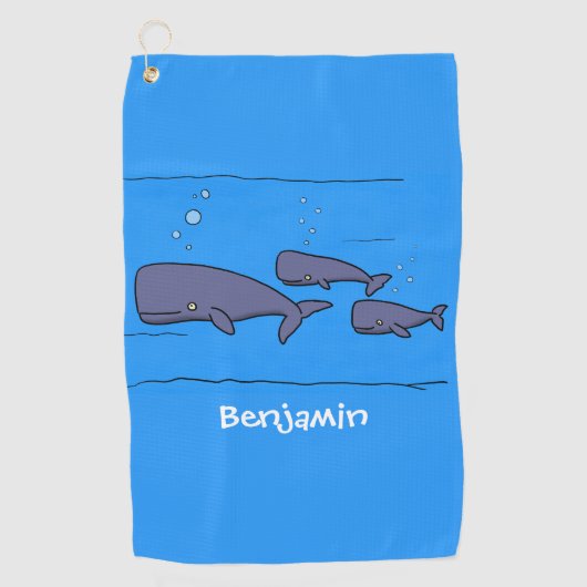 Serviette De Golf Illustration de mignonne migratrice de baleines à (Devant)