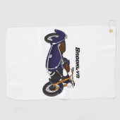 Serviette De Golf Illustration de moto pourpre Sidecar (Horizontal)