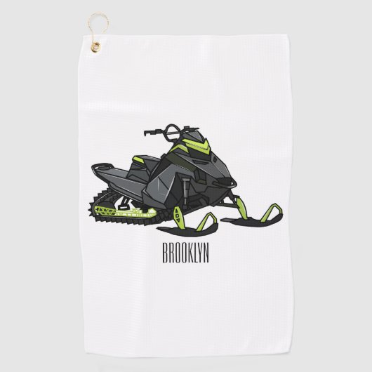 Serviette De Golf Illustration de motoneige (Devant)