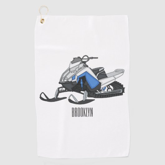 Serviette De Golf Illustration de motoneige (Devant)