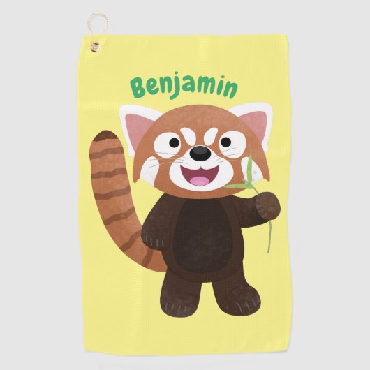 Serviette De Golf Illustration de panda rouge mignon (Devant)