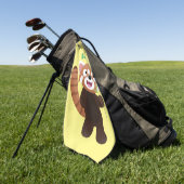 Serviette De Golf Illustration de panda rouge mignon (Vert)