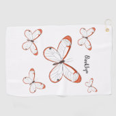 Serviette De Golf Illustration de papillon en verre (Horizontal)