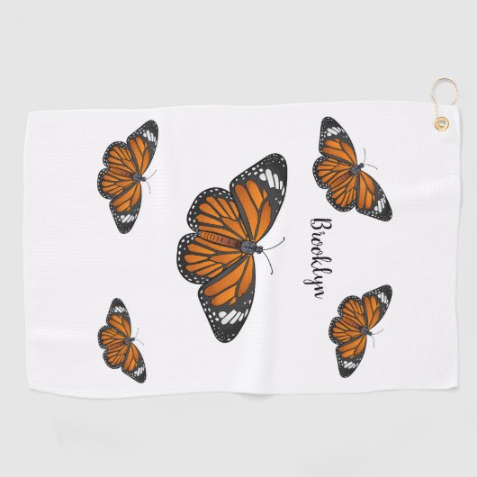 Serviette De Golf Illustration de papillon monarque (Horizontal)