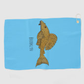 Serviette De Golf Illustration de poisson Pleco (Horizontal)