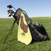 Serviette De Golf Illustration de poulet à la polis chamois (Vert)