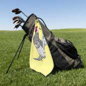 Serviette De Golf Illustration de poulet Sebright (Vert)