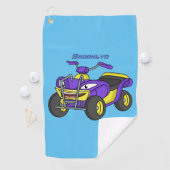 Serviette De Golf Illustration de quad violet de style cartoon (En situation)