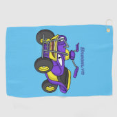 Serviette De Golf Illustration de quad violet de style cartoon (Horizontal)
