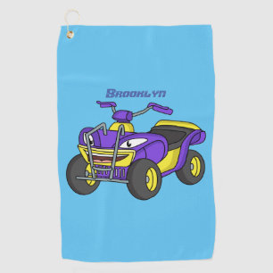 Serviette De Golf Illustration de quad violet de style cartoon