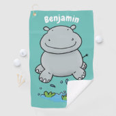 Serviette De Golf Illustration de saut en hippo mignon (En situation)