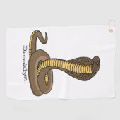 Serviette De Golf Illustration de serpent à cobra Brown (Horizontal)