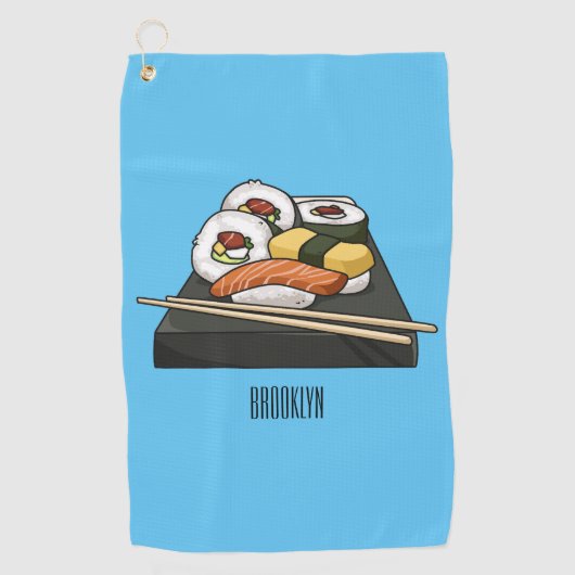 Serviette De Golf Illustration de sushi (Devant)