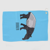 Serviette De Golf illustration de tapir de dessin animé (Horizontal)