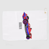 Serviette De Golf Illustration de voiture de course professionnelle (Horizontal)