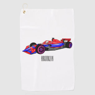 Serviette De Golf Illustration de voiture de course professionnelle