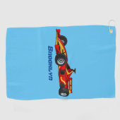 Serviette De Golf Illustration de voitures de course à grande vitess (Horizontal)