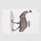 Serviette De Golf Illustration d'Emu bird (Horizontal)