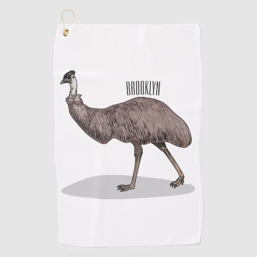 Serviette De Golf Illustration d'Emu bird (Devant)