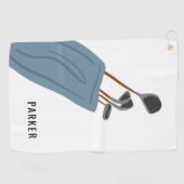 Serviette De Golf Illustration des clubs de golf personnalisés (Horizontal)