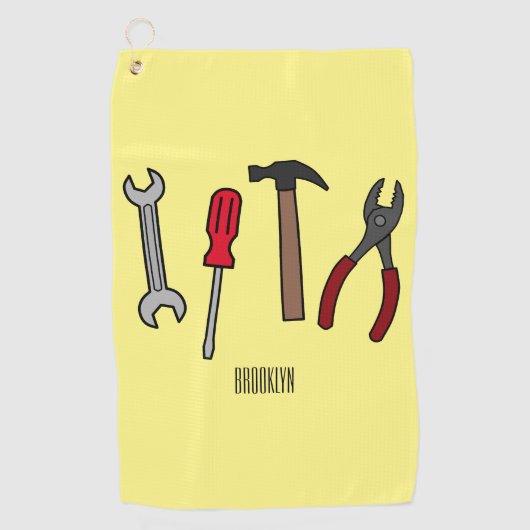 Serviette De Golf Illustration des outils de menuiserie (Devant)