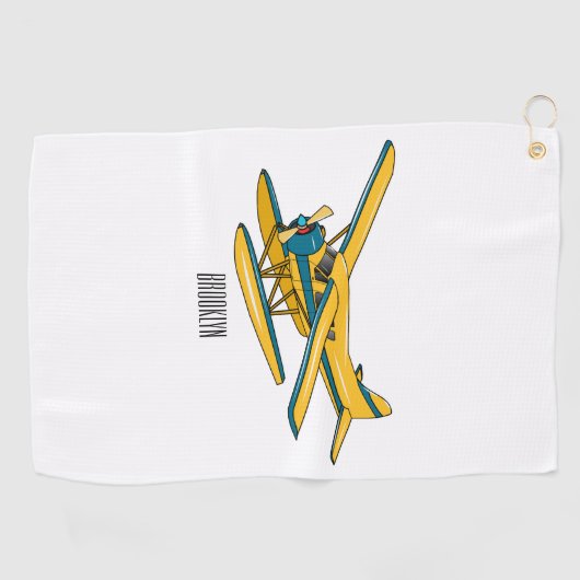 Serviette De Golf Illustration d'hydravion (Horizontal)