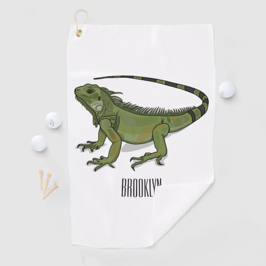 Serviette De Golf Illustration d'Iguana (En situation)