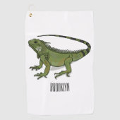 Serviette De Golf Illustration d'Iguana (Devant)