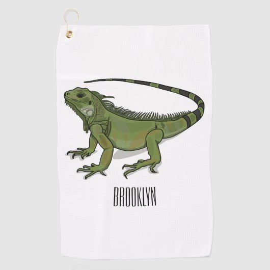 Serviette De Golf Illustration d'Iguana (Devant)