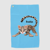 Serviette De Golf Illustration d'ocelot mignon (Devant)