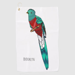 Serviette De Golf Illustration d'oiseau de quetzal resplendissant