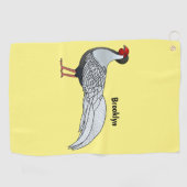Serviette De Golf Illustration d'oiseau faisan d'argent (Horizontal)