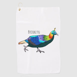 Serviette De Golf Illustration d'oiseau monal himalayen