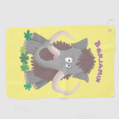 Serviette De Golf Illustration drôle de mammouth laineux (Horizontal)