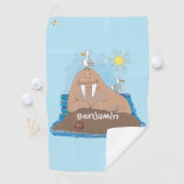 Serviette De Golf Illustration drôle de morse joyeux (En situation)