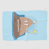 Serviette De Golf Illustration drôle de morse joyeux (Horizontal)