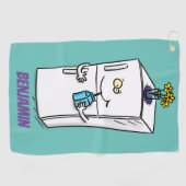 Serviette De Golf Illustration drôle de réfrigérateur (Horizontal)