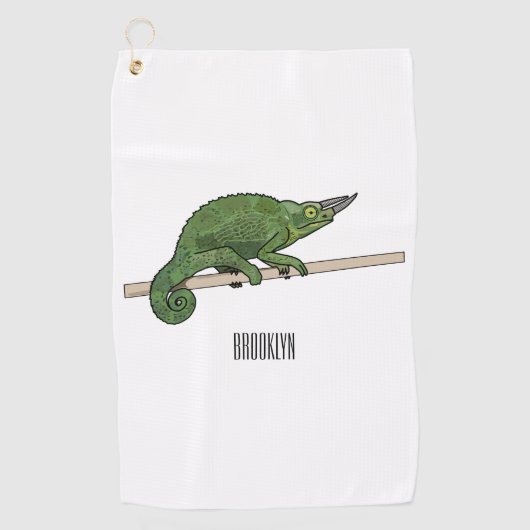 Serviette De Golf Illustration du caméléon de Jackson (Devant)