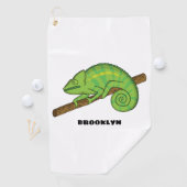 Serviette De Golf Illustration du caméléon de la parson (En situation)