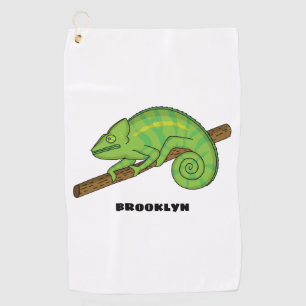 Serviette De Golf Illustration du caméléon de la parson