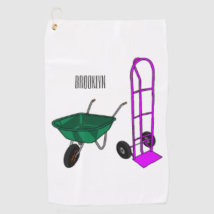 Serviette De Golf Illustration du chariot à roues et du chariot à ma