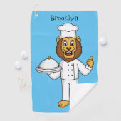 Serviette De Golf Illustration du chef mignon lion (En situation)