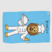 Serviette De Golf Illustration du chef mignon lion (Horizontal)