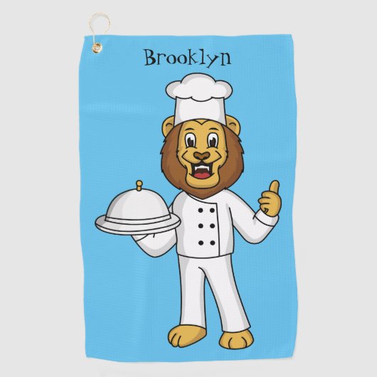 Serviette De Golf Illustration du chef mignon lion (Devant)