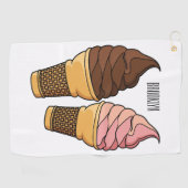 Serviette De Golf Illustration du cône de crème glacée (Horizontal)