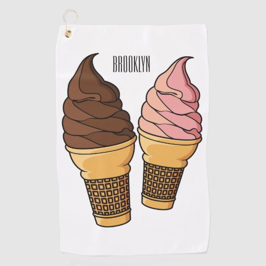 Serviette De Golf Illustration du cône de crème glacée (Devant)