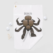 Serviette De Golf Illustration du crabe de coco (En situation)